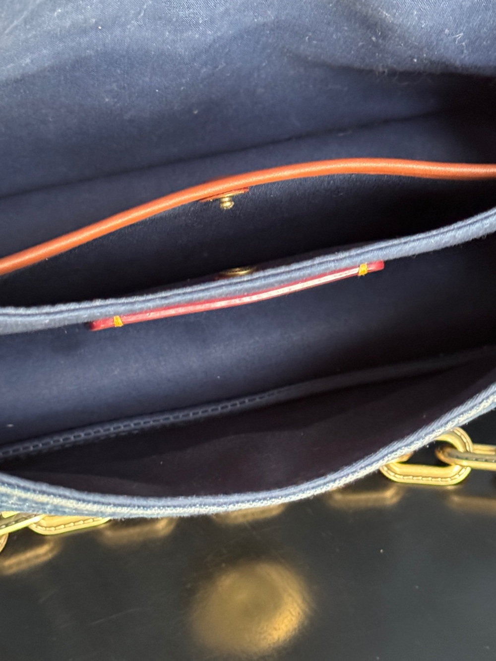 Coach Pillow Tabby 26 Denim Chain Shoulder Bag Large Blue Jean Crossbody - Picture 5 of 16